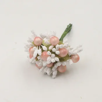 10vnt dirbtinis perlas mini stamens uogos puokštės, vestuvių dekoravimas netikrą vainikas 