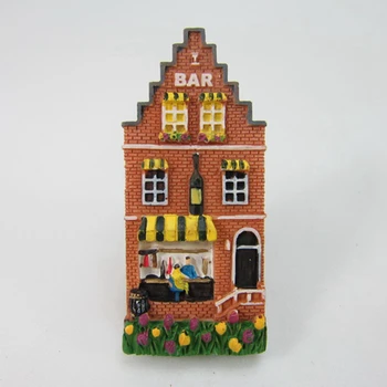 Olandijoje Amsterdamo Turistų Suvenyrai, Šaldytuvas Magnetai 3D Spalvinga Namo, Dervos, Šaldytuvas Magnetiniai Lipdukai Namų Dekoro Apdaila