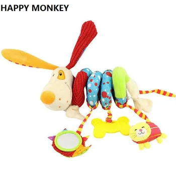Laiminga Beždžionė Naujagimių Minkštas Pliušas Žaislai, Kūdikių Lovelę Kabantys Žaislai, Vežimėliai, Žaisti Žaislas Automobilis Tekinimo Kabinti Kūdikio Barškutis Teether KF984