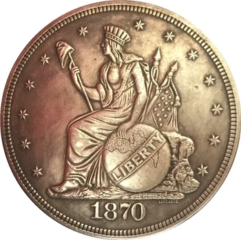 1870 m. Jungtinės amerikos valstijos $1 Doleris monetos KOPIJA NEMOKAMAS PRISTATYMAS Tipas 2