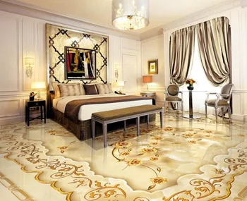 Europos marmuro atleidimo Golden rose Namų Puošybai lipnios 3D tapetai, grindų PVC grindų vandeniui