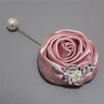 Nake Pink Diamond Rose Pearl Pin Corsages Jaunikis Santuoka Vestuvių Pin Sagė Rose Corsages Gamyklos boutinnere Sagė Pin XH0675