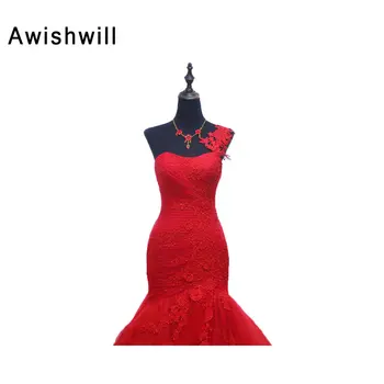 Vienos Pečių Appliques Undinė Ilgą Vakarinę Suknelę 2018 Pigūs Raudona Prom Dresses Chalatas De Soiree Įžymybė Šalis Suknelė Raudona Kiliminė Danga