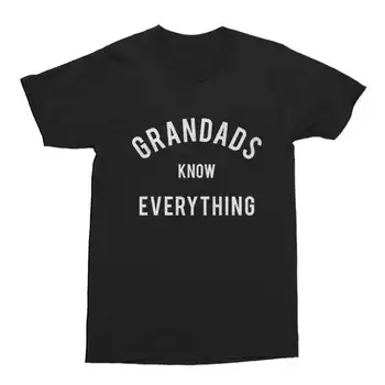 Grandads Žino Viską, T-Shirt Juokinga Mens Medvilnės Marškinėliai Dovana Grandad Juokingi vyriški T-Shirt-C126