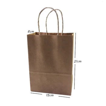 40PCS Mados kraft popieriaus dovanų krepšys su rankena/pirkinių krepšiai/Kalėdų ruda pakavimo maišelis/Puikios kokybės 21X15X8cm