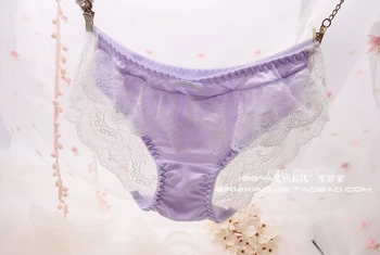 Princesė saldus lolita underwear Japonijos Žemo liemens kelnės Puošnus nėrinių kartus pieno šilko kelnės,apatiniai BDJ051