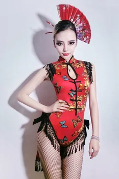 2017 naujas cheongsam kostiumas vienas gabalas kutas gogo naktį DS KOSTIUMAS NAUJAS lady