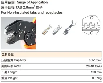 SN-28B SN MINI EUROP STILIAUS užspaudimo įrankis fiksavimo tiekėjas 0.25-1mm2 multi tool įrankiai rankas, oranžinės spalvos