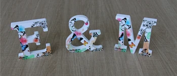 Nauji mediniai raidžių 12cm su Naujo dizaino spausdinti Drugelis Gėlės naudojamos Vestuves Apdaila arba Gimtadienio dovana
