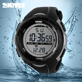 Vyrų Sporto Laikrodžiai 50m atsparumas Vandeniui SKMEI Prekės LED Skaitmeninio Laikrodžio Vyrai Moterys Plaukti Laipiojimo Lauko Atsitiktinis Karinės Laikrodis