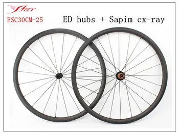 Farsports 30mm, gylis anglies pluošto dviračių ratų 25mm kniedė, skirta tubeless suderinama , ED centrų ir stipinai Sapim ,labai geros kokybės