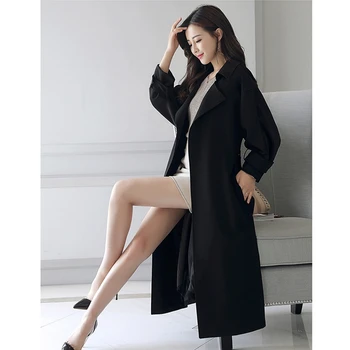 Karšto pardavimui, iki 2017 m. moteris rudenį plonas švarkelis, griovių V-kaklo x ilgis moterų kailis kietas aukštos kokybės paltai ZL761