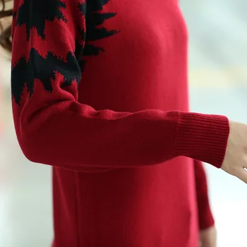 Nauja rudens ir žiemos atvartas megztinis moteriška sustorėjimas didelio dydžio moterims, ilgai skyriuje, purus vilnos megztinis dugno