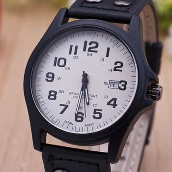 Karšto pardavimo sporto laikrodis naujas laisvalaikio oda žiūrėti vyrų kalendorius kvarco žiūrėti aukštos kokybės vyrų armija laikrodžiai relogio masculino