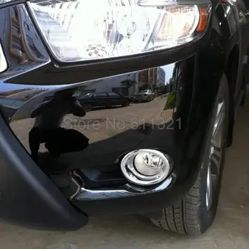 Automobilių stiliaus Toyota Highlander. 2008 m. 2009 m. 2010 m. ABS Chrome Priekiniai Galvos Rūko Šviesos Lempos Dangtelis Apdailos Rėmelis Auto Išoriniai Priedai