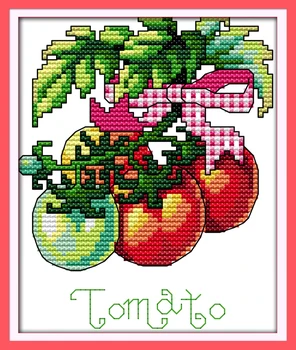 Džiaugsmas sekmadienį Pomidorų Modelius Skaičiuojami Kryželiu 11CT Spausdinti 14CT Kryželiu Rinkiniai kryželiu Rinkiniai Siuvinėjimui Rankdarbiams 