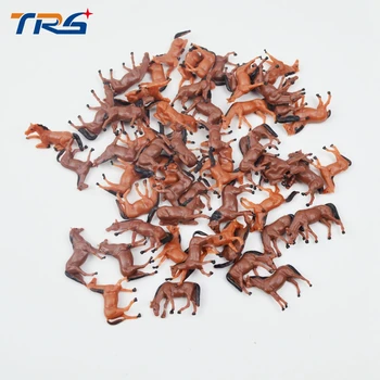 100vnt HO Masto dažytos Ūkio Gyvūnai Arkliai Miniatiūriniai Plastiko Masto Modelis Arklys 1:150