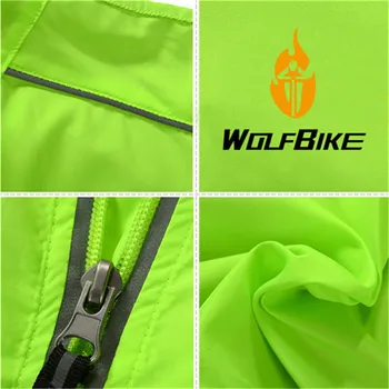 WOLFBIKE Vėjo MTB dviračių sporto striukė vyrams 5 spalvų Profesinės stabdžių atsparus kvėpuojantis Paltai Megztiniai Tvora Dviračių Striukės