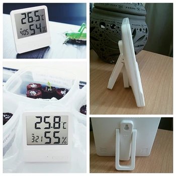 Naujų Patalpų Termometras su Drėgmėmačiu Žadintuvas LCD Skaitmeninis Displėjus, Temperatūros, Drėgmės Matuoklis, skirtas Namų Pakeisti HTC-1 Atnaujinti