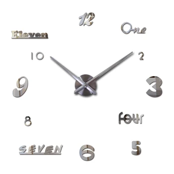 2017 naujas sieninis laikrodis kvarcinis žiūrėti reloj de sumalti modernus dizainas, didelis dekoratyvinis laikrodžiai Europoje akrilo lipdukai kambarį klok