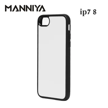 MANNIYA 2D Sublimacijos Tuščią gumos TPU+PC Case for iphone 7 8 su Aliuminio Įdėklais, ir juosta, Nemokamas Pristatymas! 100vnt/daug