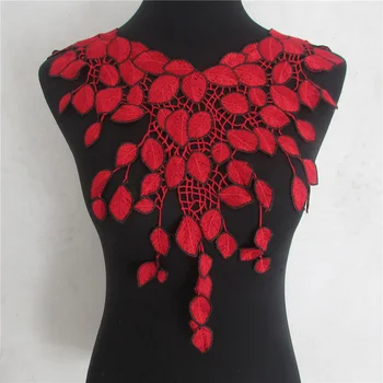 Raudonos Nėrinių Audinio Suknelė Aplikacijos Motyvas Palaidinė Siuvimo Apkarpomas 
