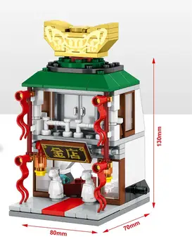 SEMBO Blokai Mini Gatvės Parduotuvėje Kinų Stiliaus Chinatown Statybinės Plytos Mielas Mikro Parduotuvė Modelį, Ugdymo, Vaikams, žaislai, Vaikų Dovanų
