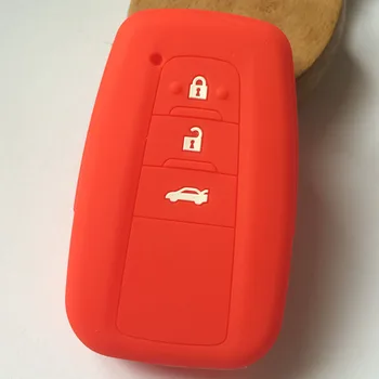 3 mygtuką Silikono raktas fob padengti caseprotect odos striukė Toyota Camry 2017 2018 CHR 