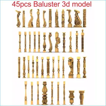 45pcs/set baluster 3d modelį STL pagalbos cnc STL formatas laiptai skiltyje 3d modelis cnc stl paramos artcam vectric aspire
