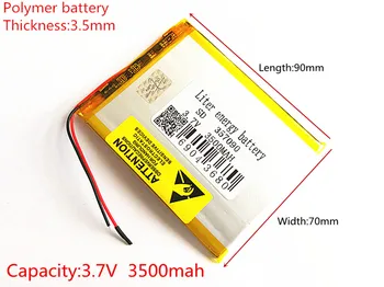 Nemokamas pristatymas Polimeras ličio jonų baterija 3.7 V 357090 3500mah galima pritaikyti didmenines CE, ROHS, FCC KAULŲ ir kokybės sertifikavimo