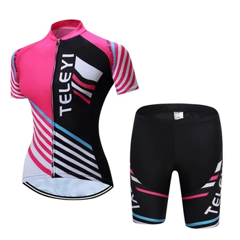 TELEYI MTB Dviratis Jersey Moterų Dviračių Drabužių Ropa Ciclismo Pro Jersey Trumpas dviračių Top Marškinėliai Maillot Kvėpuojantis Sportinę aprangą