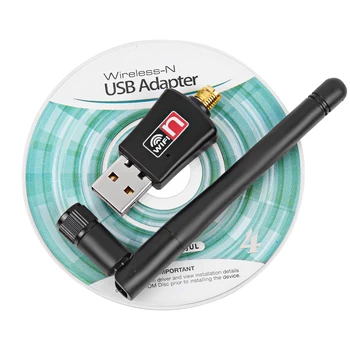 Belaidžio WiFi Adapteris 300Mbps 2dbi USB Wifi Antena, Mini LAN Tinklo Kortelė 802.11 b/g/n 2.4 G Adaptador Wifi Imtuvas