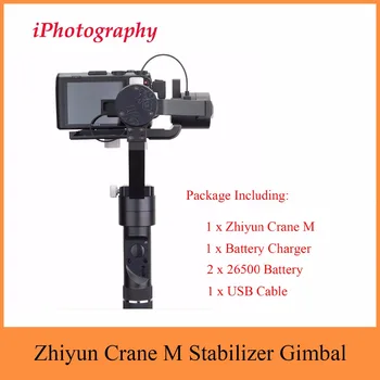 Zhiyun Krano M 3-Ašies Stabilizatorius Gimbal už Sporto išmaniųjų telefonų Kameros Sony juodoji magija DC už Lumix DMC Mirrorless fotoaparatai