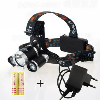 Priekinių LED žibintų 5000LM Cree XML T6 5000 šviesos žibintai 18650 akumuliatorius šviesos žibintas, dviračio + kroviklis