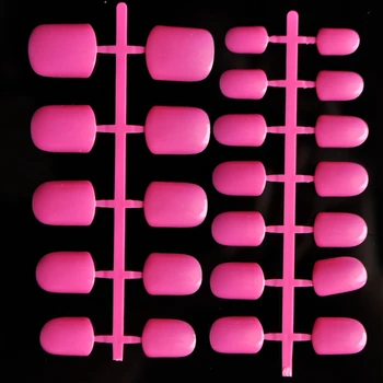 24pc Saldainiai Visą Nagų Patarimai False Nagai Išaugo Hot Pink Netikrą Nagai Rusijos Mados Manucure 006
