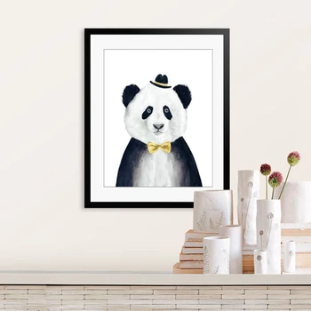 Akvarelė iliustracija Drobė Menas Spausdinti Tapyba, Plakatas Gyvūnų Liūtas Meškiukas Panda