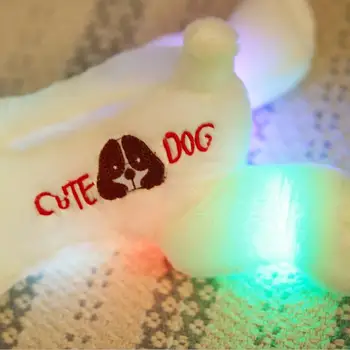 1pc 35cm šviesos šuo pliušinis lėlės spalvotu LED kryžmintų vaikų žaislai mergina kidz gimtadienio dovana nemokamas pristatymas