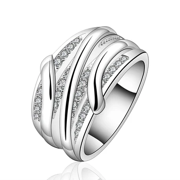 2017 nauja 925 gryno sidabro padengtą žiedai vyrams, platus, storas, kietas žiedai su krištolo akmens pločio žiedai vyrams, moterims šaliai, papuošalai