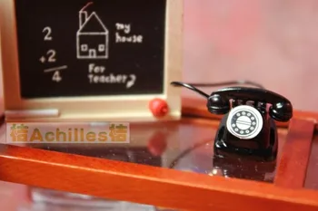 MINI Lėlių Siwan mini baldų scena modeliavimas su restorano antikvariniai juoda telefono