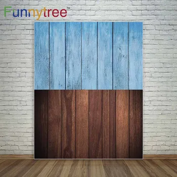 Mėlyna žaliavinės medienos lentos ir rudos valdybos šeimų vaikų mažų objektų fotografiją fotografija backdrops photocall nuotrauka