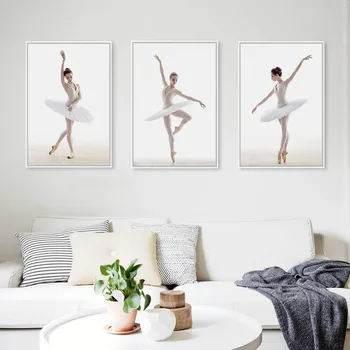 Šiuolaikinio Baleto Baltoji Gulbė Gražuolė Šokėja Nuotraukų Fonai Plakatas Sienos Nuotrauka Drobė, Tapyba Be Rėmelio Ballerina Namų Deco