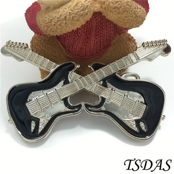 Klasikinė Gitara Logotipas Roko Muzikos Diržo Sagtis 13.2*7.8 cm, Juoda Spalva Metalo Gitara Diržo Sagtis Vyrų Jean priedai