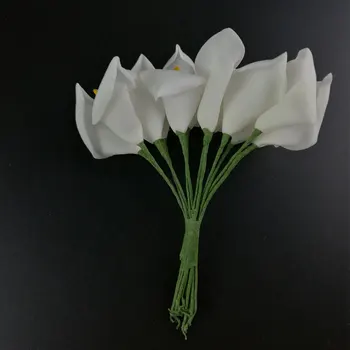 144pcs/daug Spalvotų Rankų darbo Pe Putų Calla Lily Dirbtinių Gėlių Puokštė Lelijų Žiedų Vestuvių Namų Dekoro Modeliavimas PE Gėlės