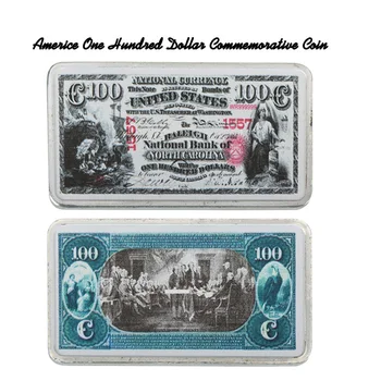 WR 1875 Metais 100 Dolerių banknotas Sidabrinė Juosta Namų dekoro 999.9 Sidabro Padengtą Padirbtų Pinigų Meno Ornamentas Surinkimo