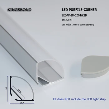 10vnt didelio dydžio Aliuminio profilio kampas led juostos aliuminio lizdas dviejų eilių 5050 5630 led šviesos juostelės