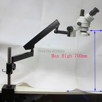 3.5 X-90X Trinokulinis Pramonės Kontrolės Zoom Stereo Mikroskopas, Ilgos Rankos Bumas, Apkabos, Didelis Stereo Stalo Stovas Su LED Žibintai
