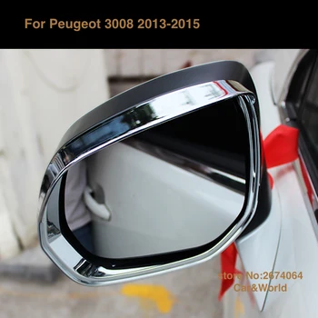 2013 m. m. m Peugeot 3008 3008GT Galinio vaizdo Šoniniai Durelių Veidrodėliai Padengti Saulės, Lietaus Apsaugas Rėmo Apdaila, ABS Chrome 