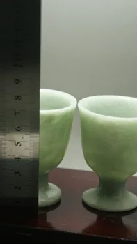 Išskirtinį Kinijos jades goblet gražių natūralių spalvų rankų darbo Vyno taurės nemokamas pristatymas