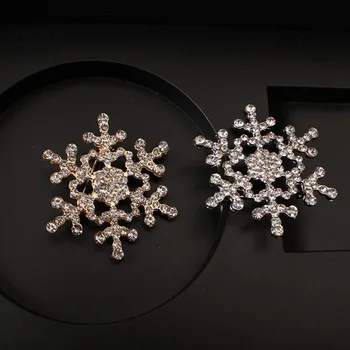 Karšto naujas mados kristalų rankogalių segtukai žiemos papuošalai Kalėdų Snaigės Cirkonio rankogalių segtukai Gana sniego corsage pin