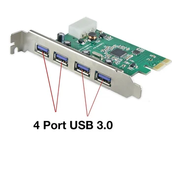 PCIe Card adapteris keitiklis/PCI-express plėsti pridėti kortelės 4Port USB 3.0 perdavimo greitis iki 5GB/s PC Kompiuteris/desktop